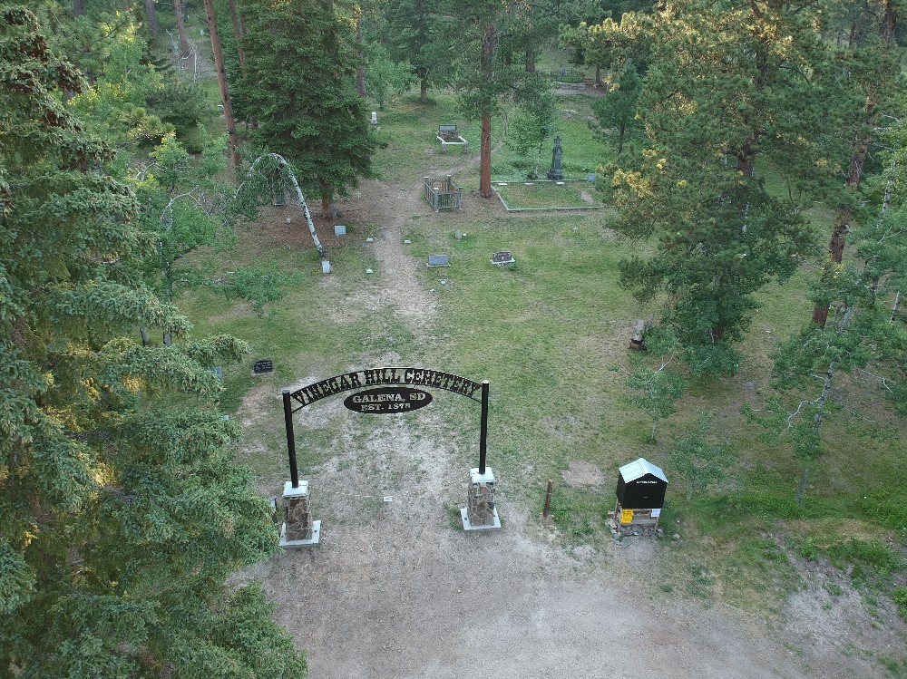 Galena South Dakota cemetery from the air