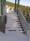 school steps with snow